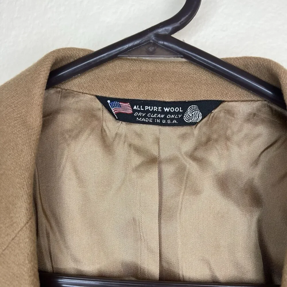 Vtg John Alexander Suit Jacket Brown Wool Sport Blazer Union‎ Buttons USA Made